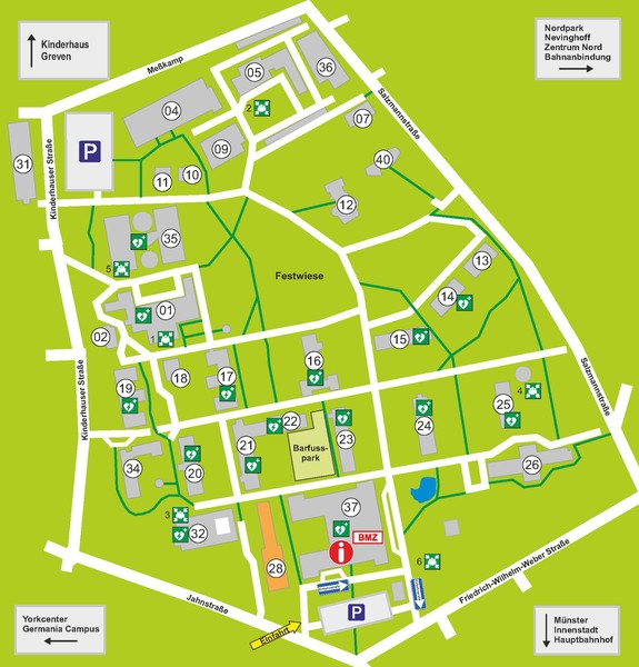 Geländeplan der LWL-Klinik Münster